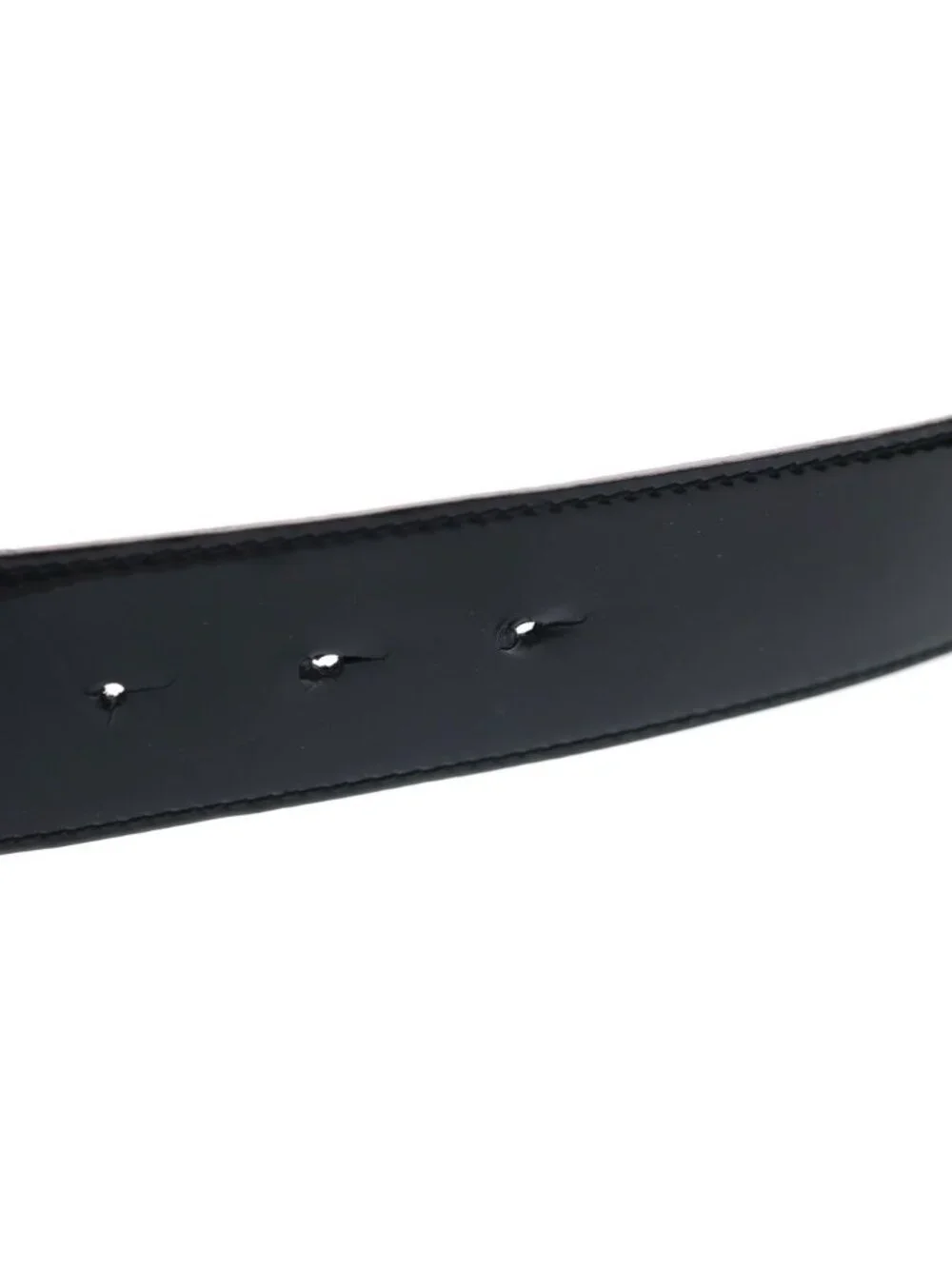 Dior Logo Buckle Patent Leather Belt Black